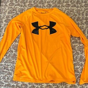 Under Armour Yellow and Navy Long Sleeve Top Youth Boys M
